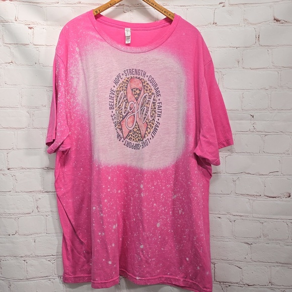 Gildan Tops - Canvas Bleached Breast Cancer Awareness T-shirt Womens Size 4x